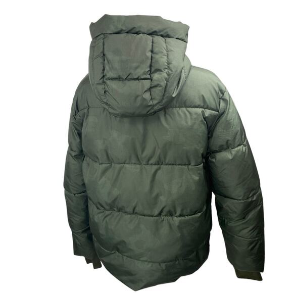 All in Motion Women's Olive Green Full Zip Hoodie Hooded Puffer Coat Jacket Sz M - Picture 2 of 3